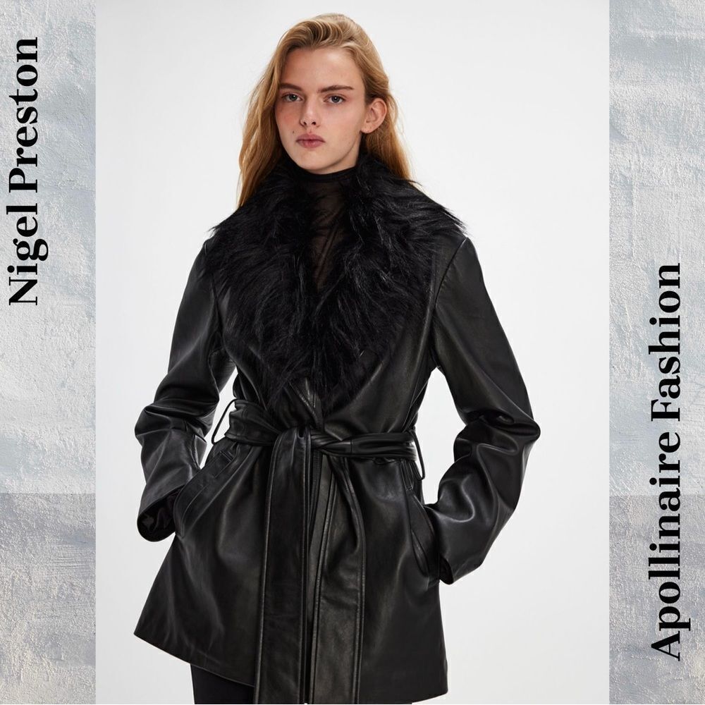 FREE PEOPLE BY NIGEL PRESTON NOVA BLACK LEATHER JACKET LARGE NWT